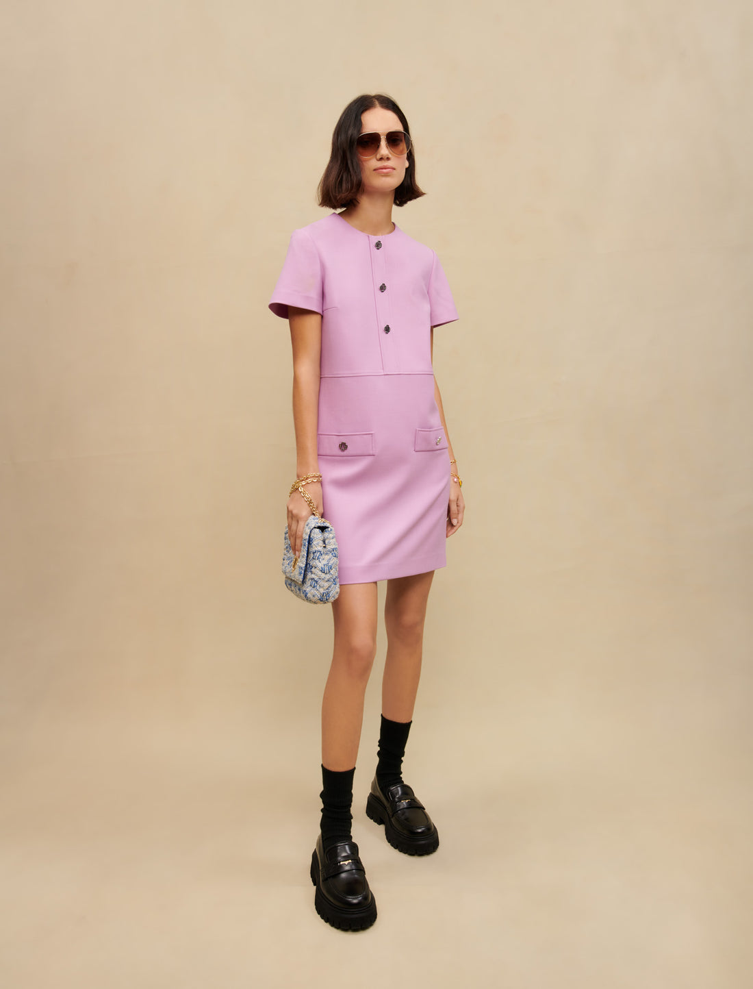 Vestido corto recto