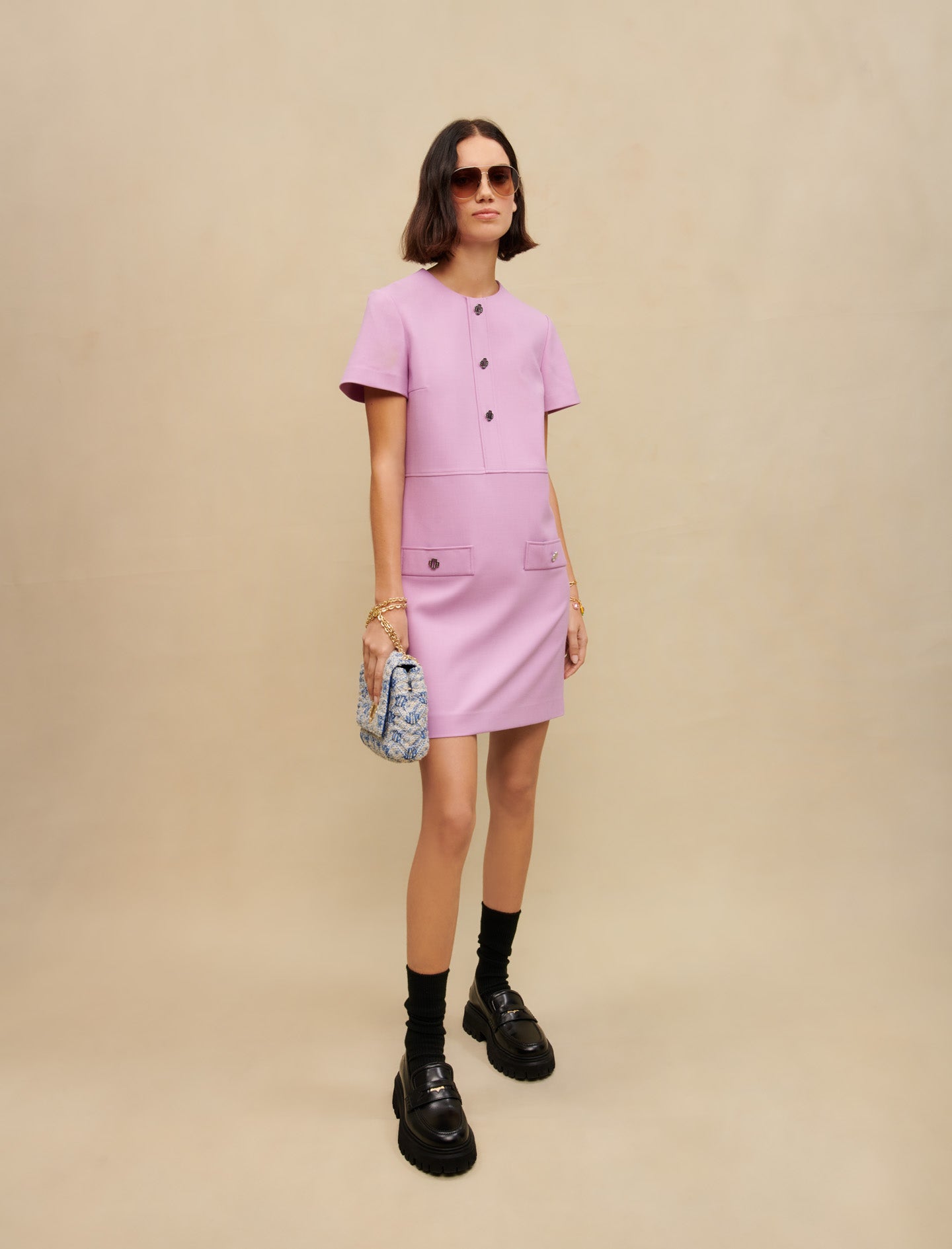 Vestido corto recto
