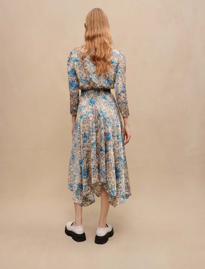 Vestido asimétrico con estampado abstracto