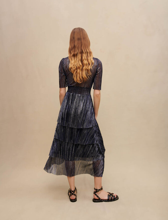 Vestido con volantes totalmente de lamé