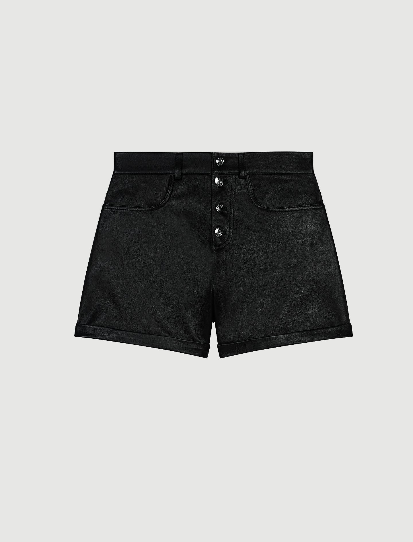 Short de piel con botones