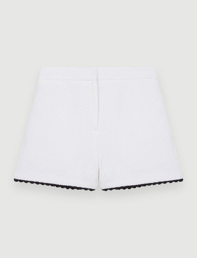 Short de tweed en contraste