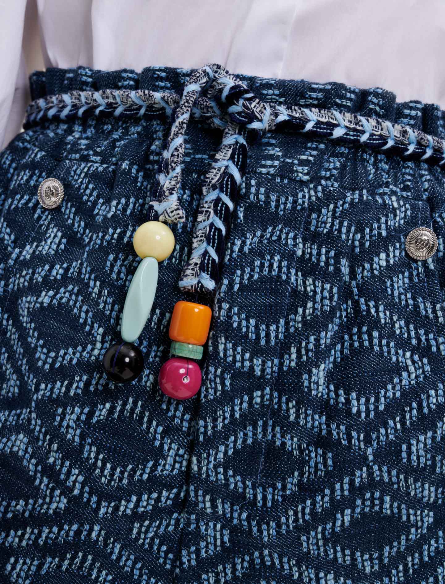 Shorts de jacquard con efecto vaquero