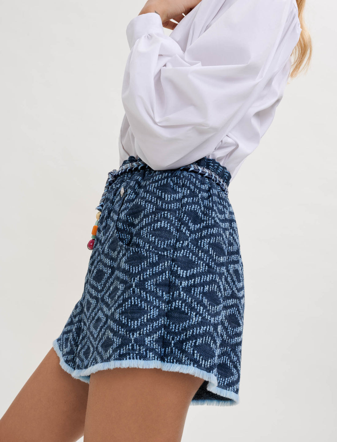 Shorts de jacquard con efecto vaquero