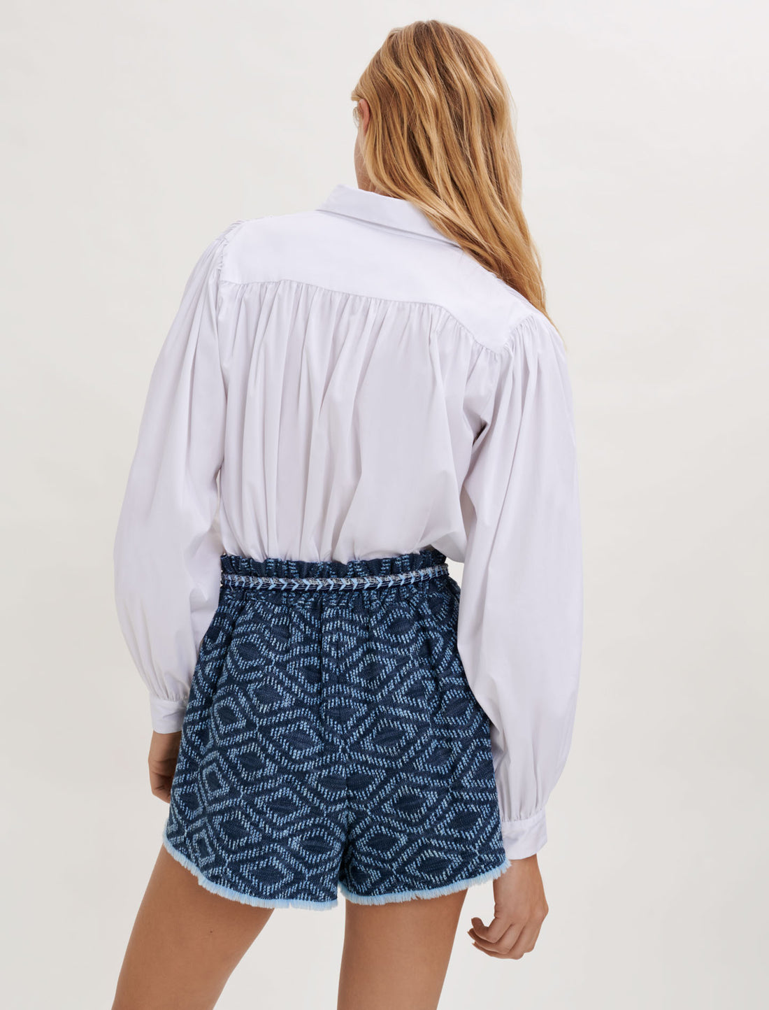 Shorts de jacquard con efecto vaquero