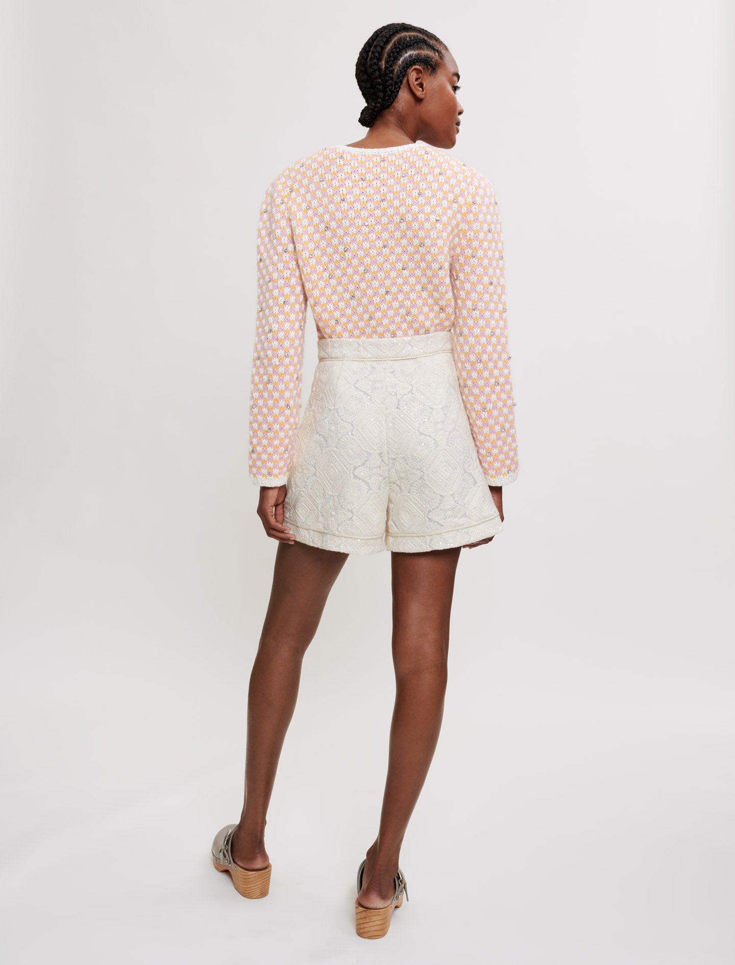 Short de tul bordado con lentejuelas