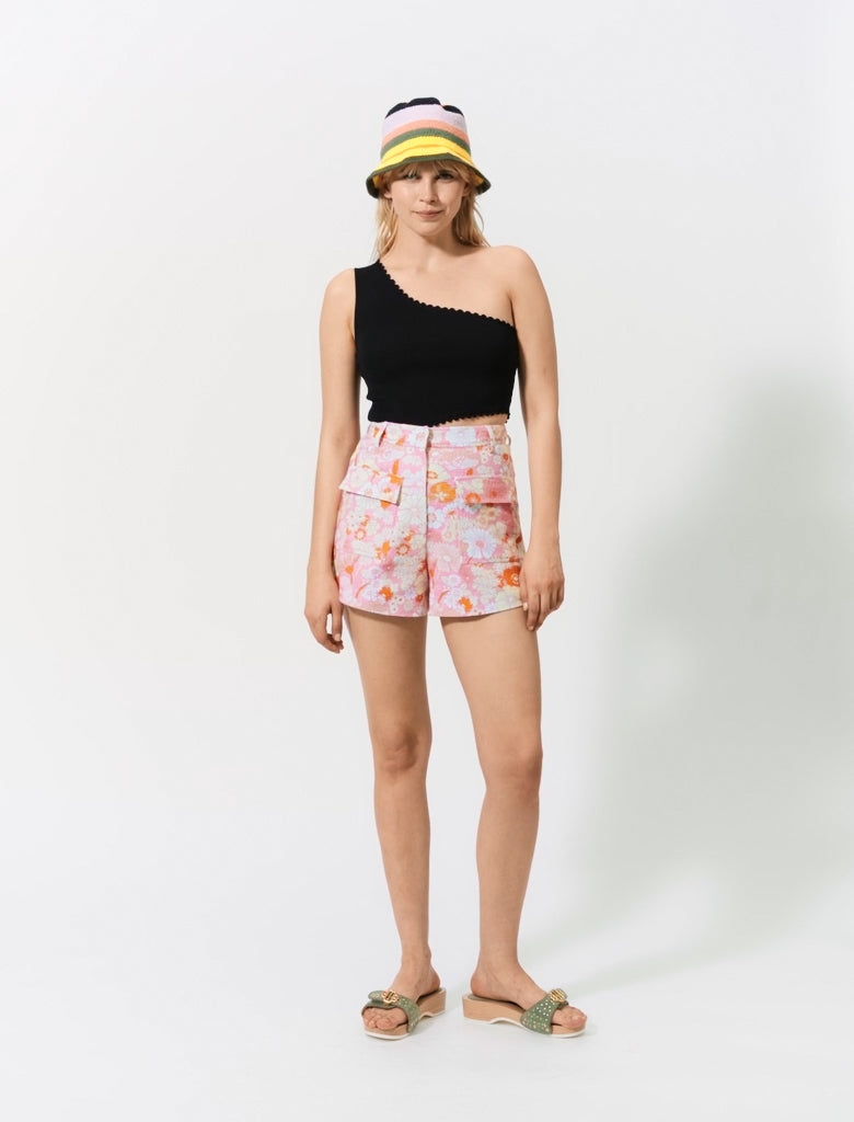 Short con estampado flower power
