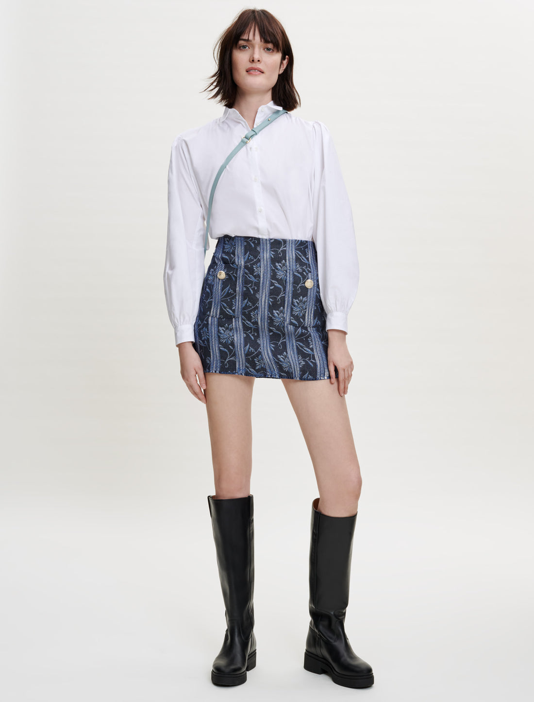 Falda corta de jacquard