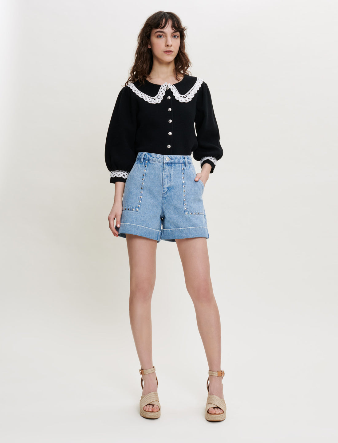 Short vaquero con tachuelas