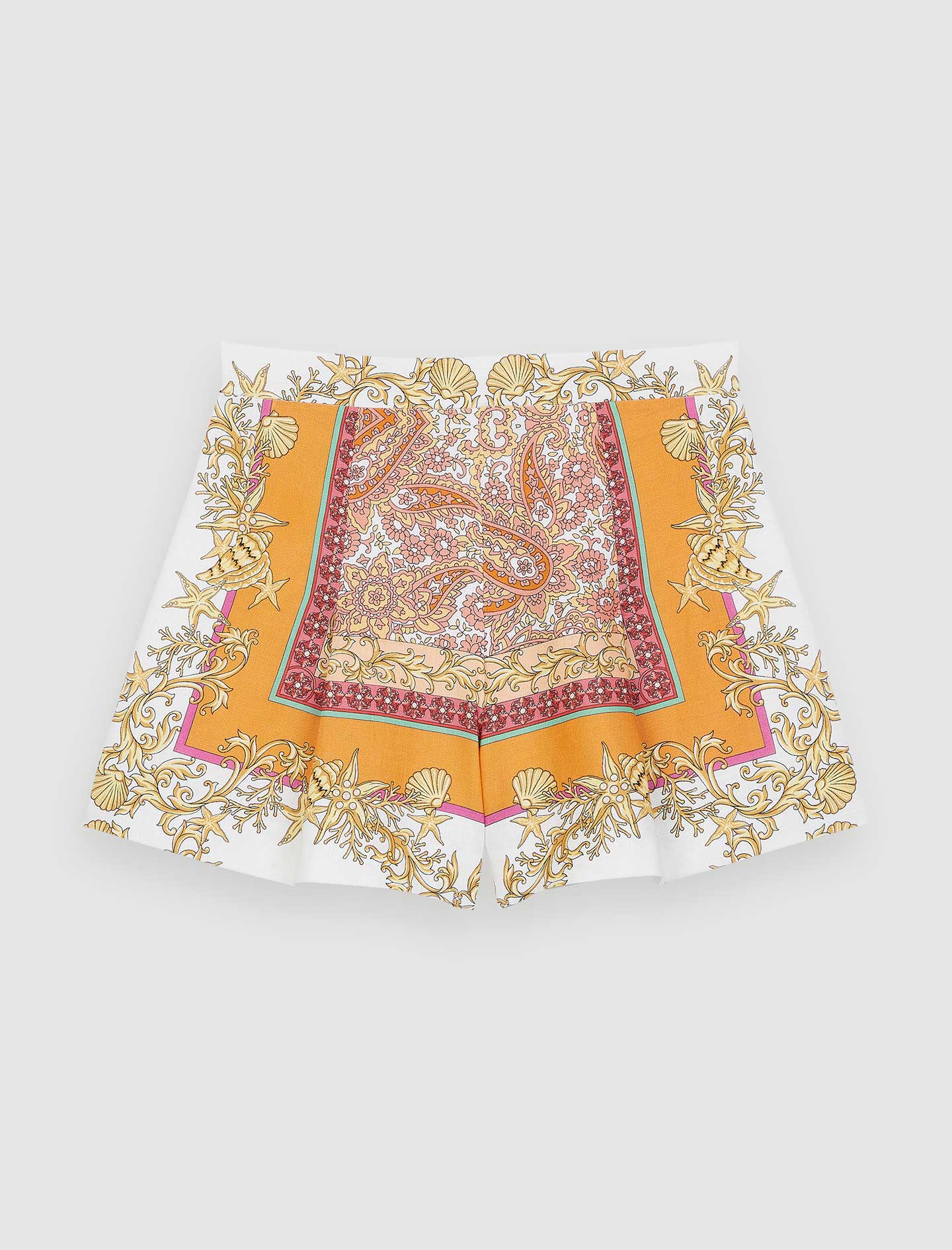 Short de lino con estampado pañuelo
