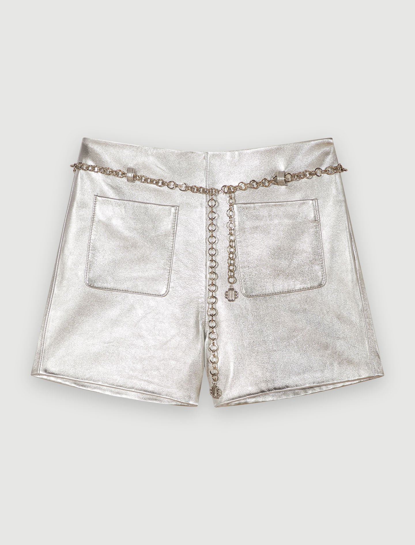Short de piel metalizada