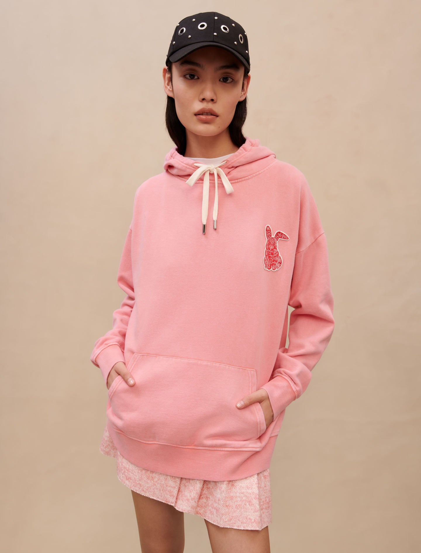 Sudadera oversize rosa