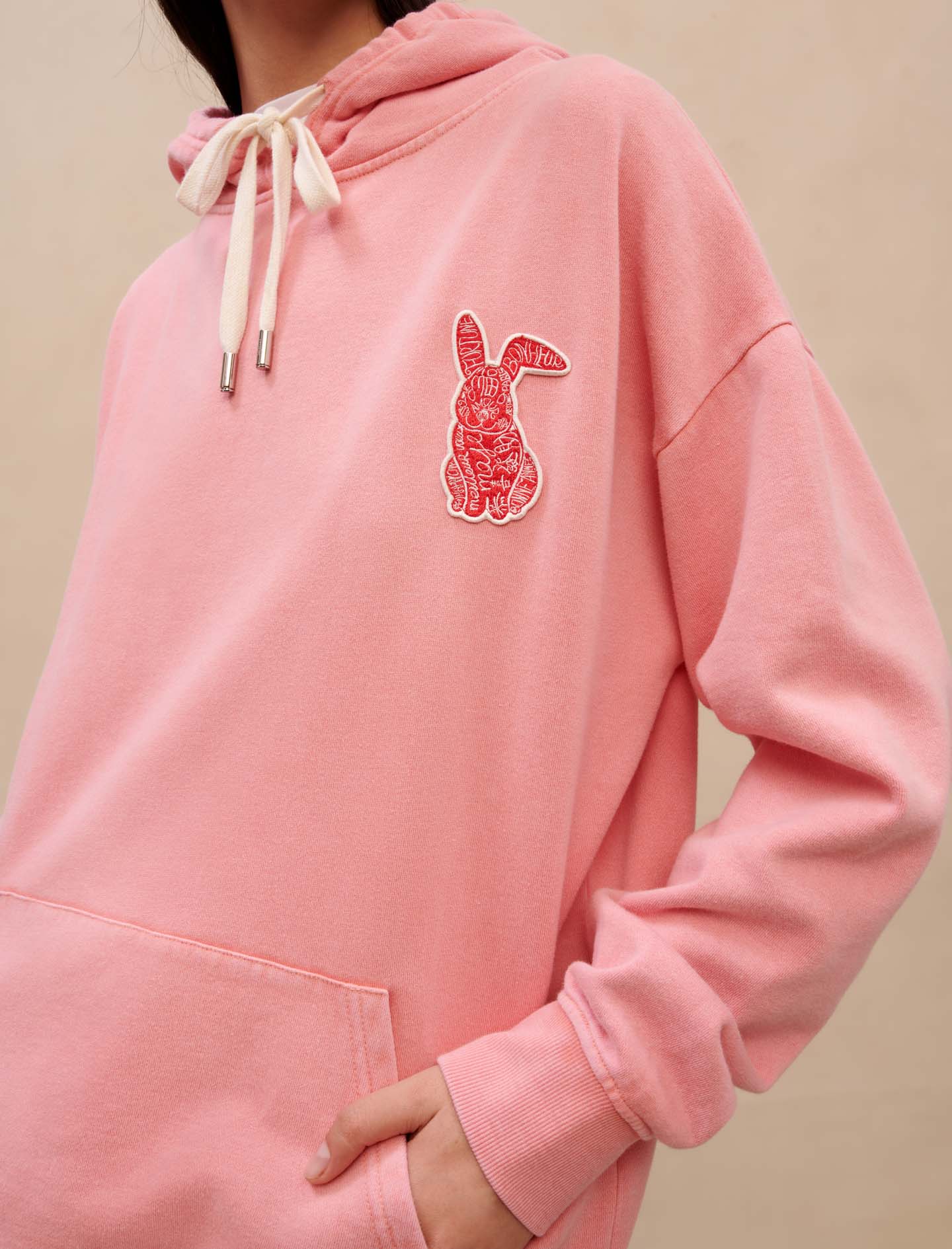 Sudadera oversize rosa