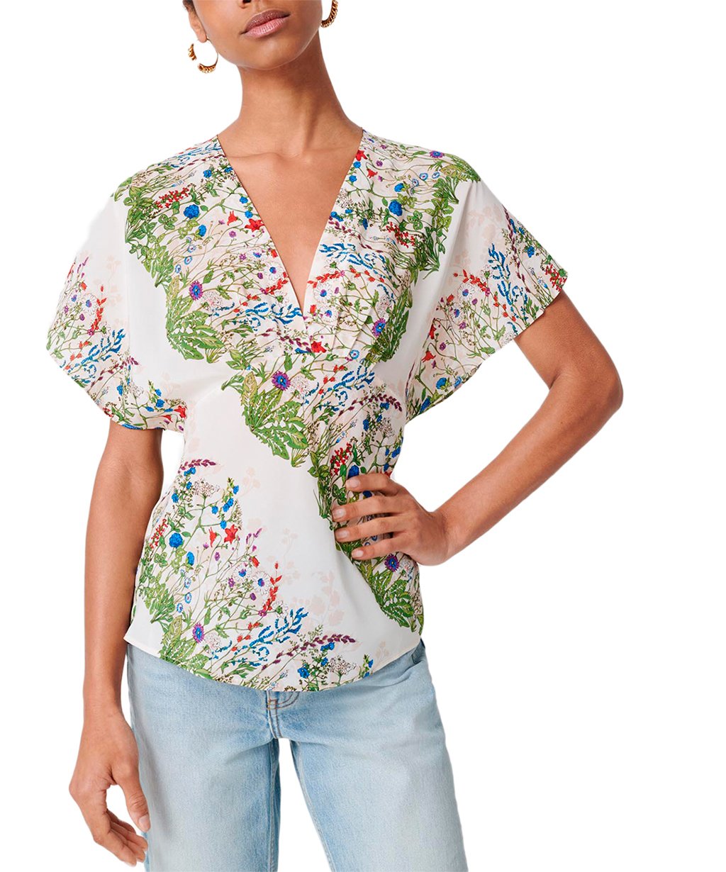 Maje | Top Liviere Ecru/Vert