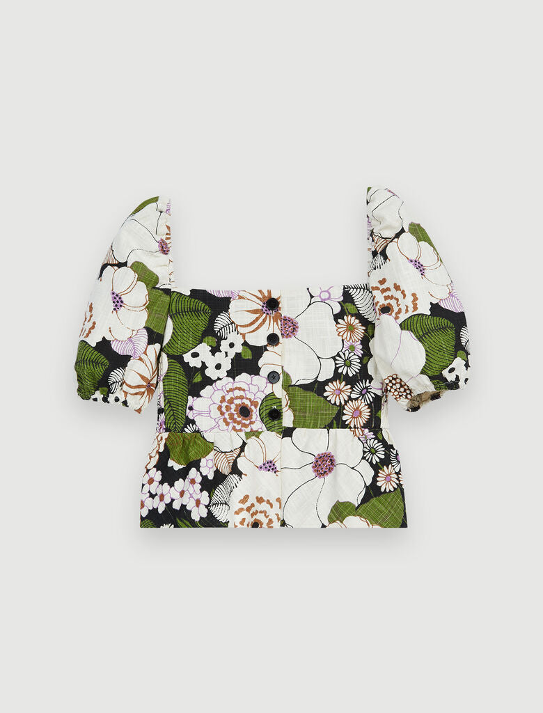 Top con estampado floral setentero