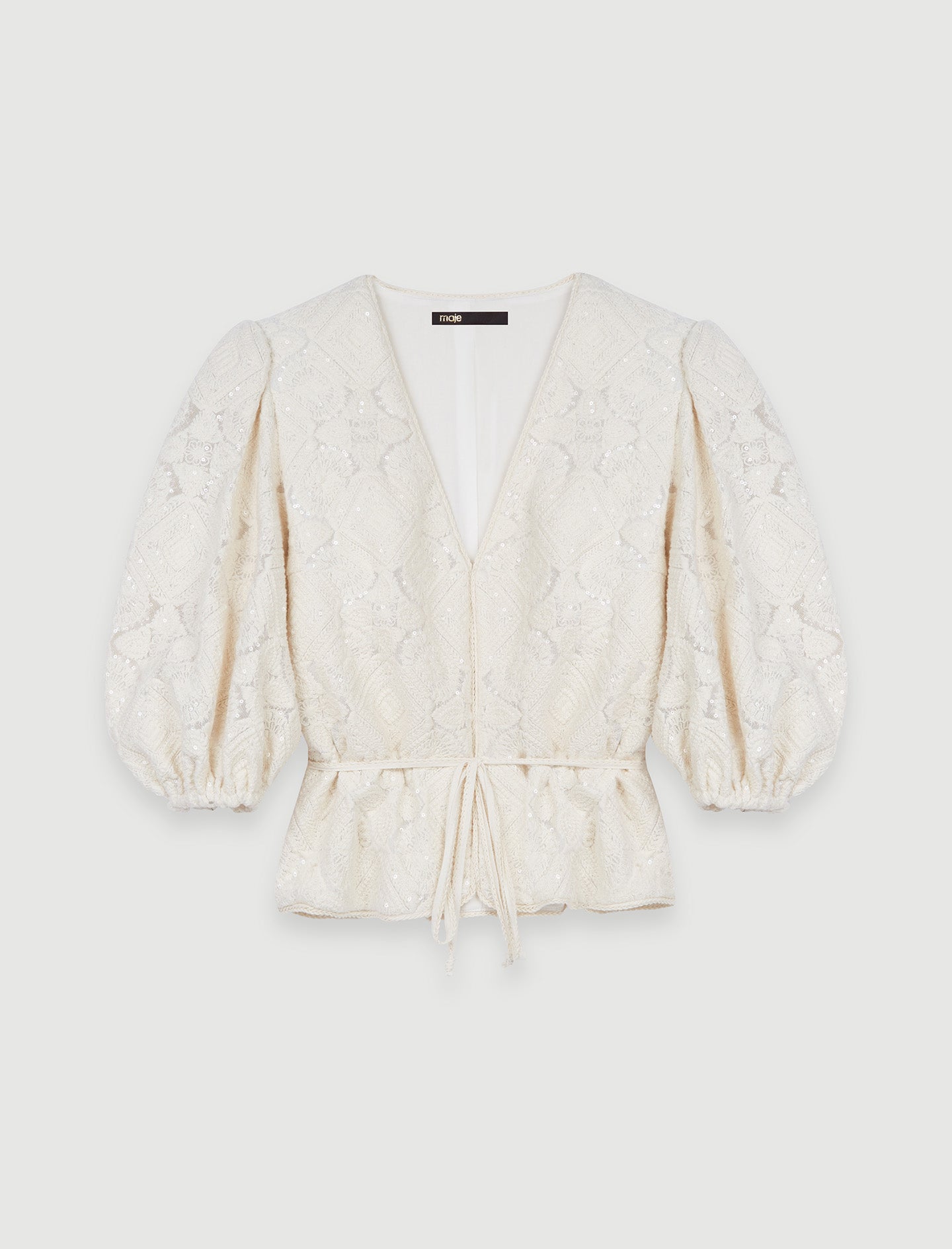 Top de tul bordado con lentejuelas
