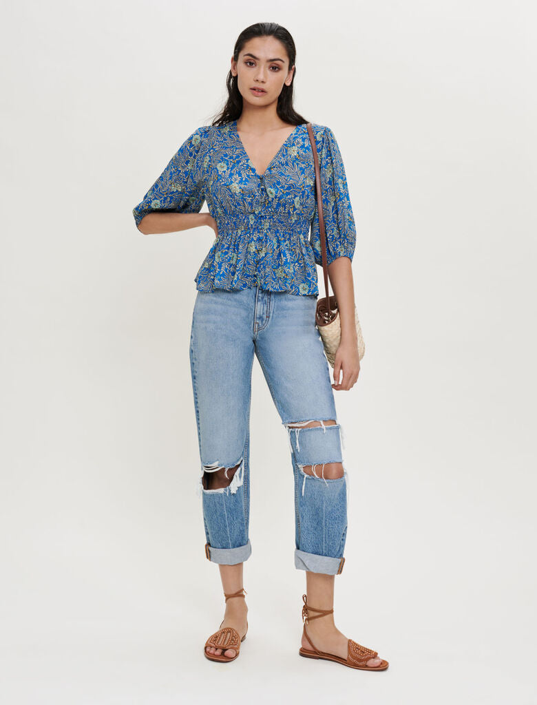 Top estampado de viscosa
