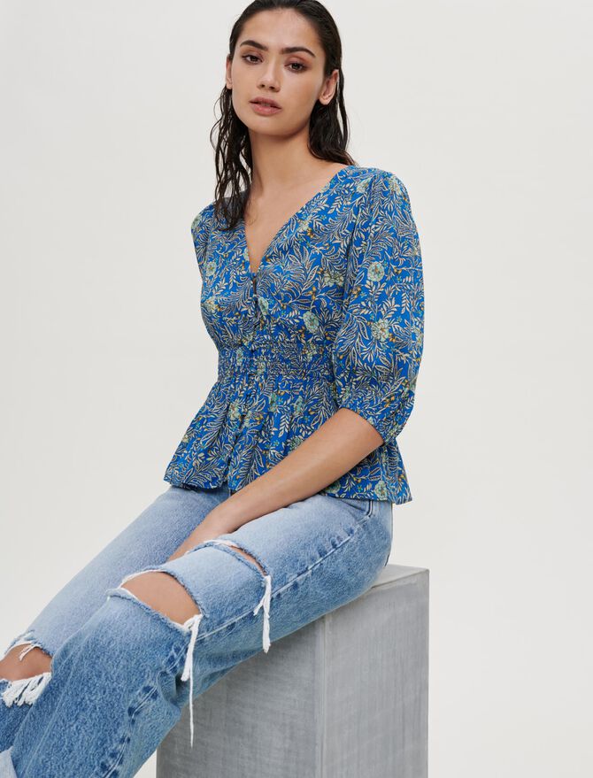 Top estampado de viscosa