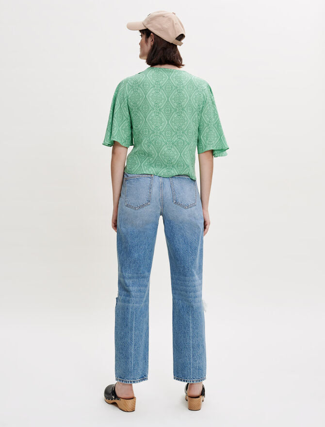 Blusa fluida estampada