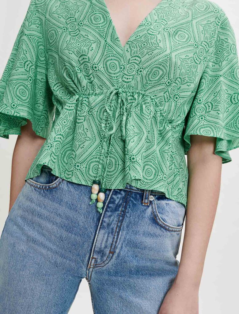 Blusa fluida estampada