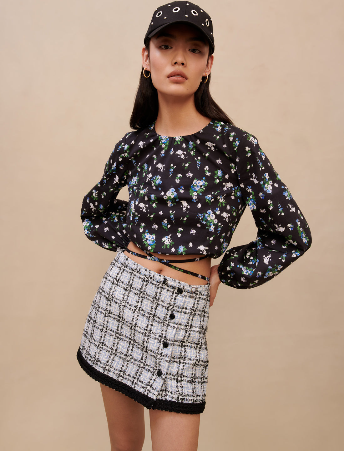 Top de flores con lazos