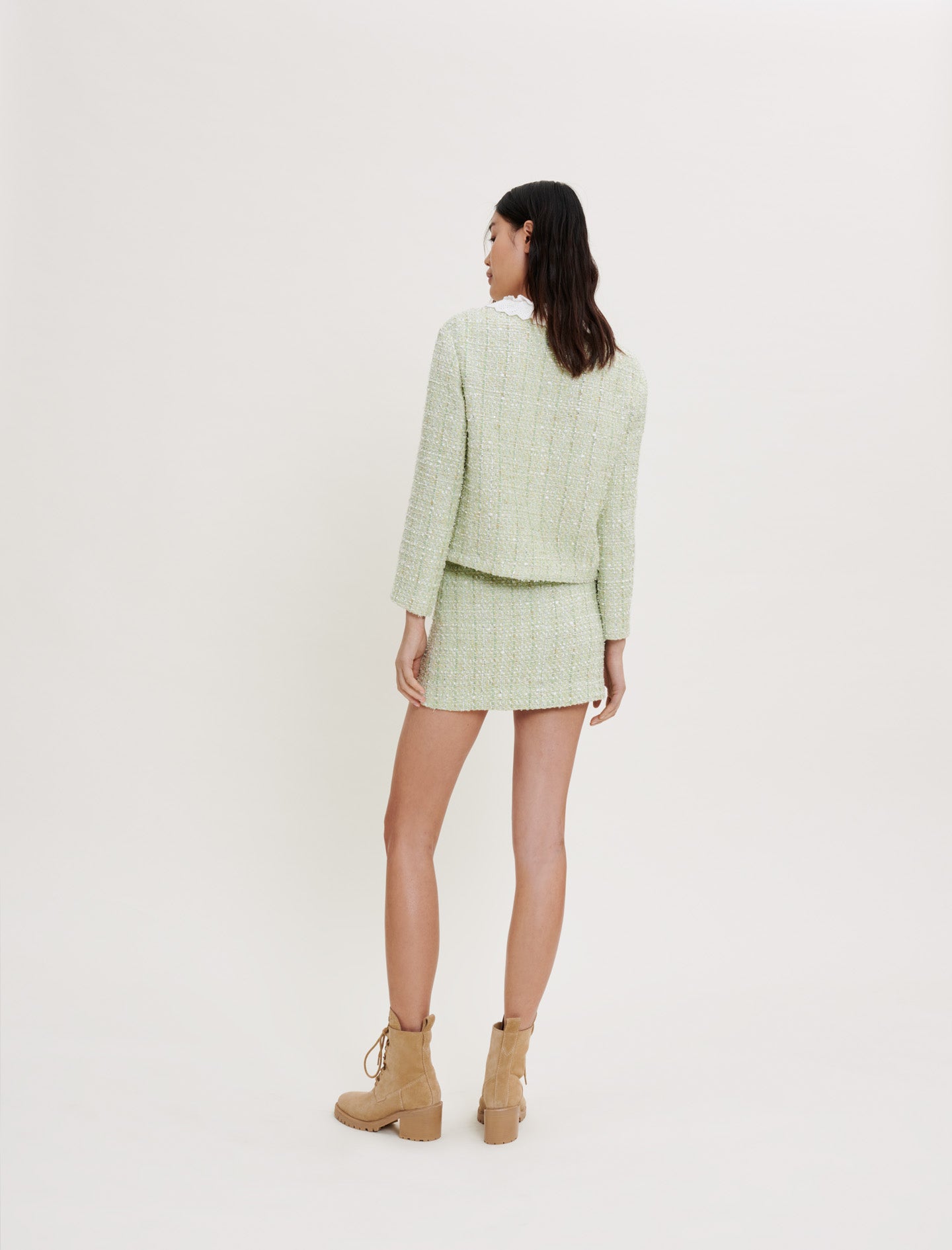 Chaqueta de tweed con brillo