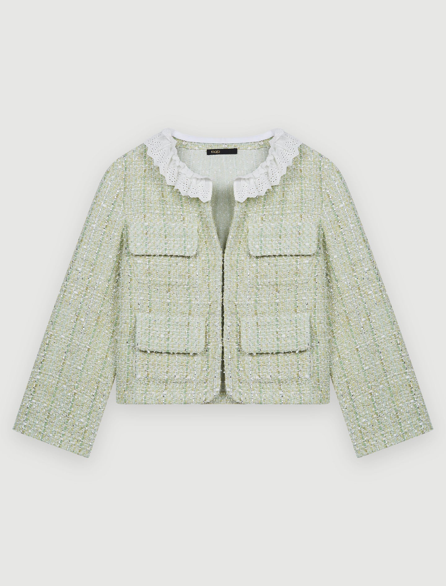 Chaqueta de tweed con brillo