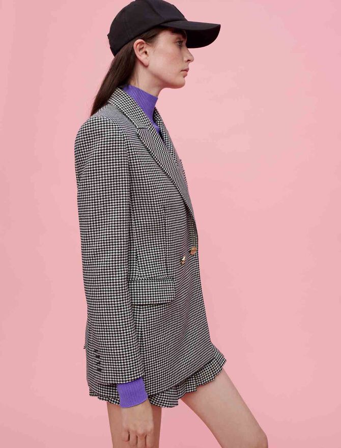 Chaqueta recta de pata de gallo