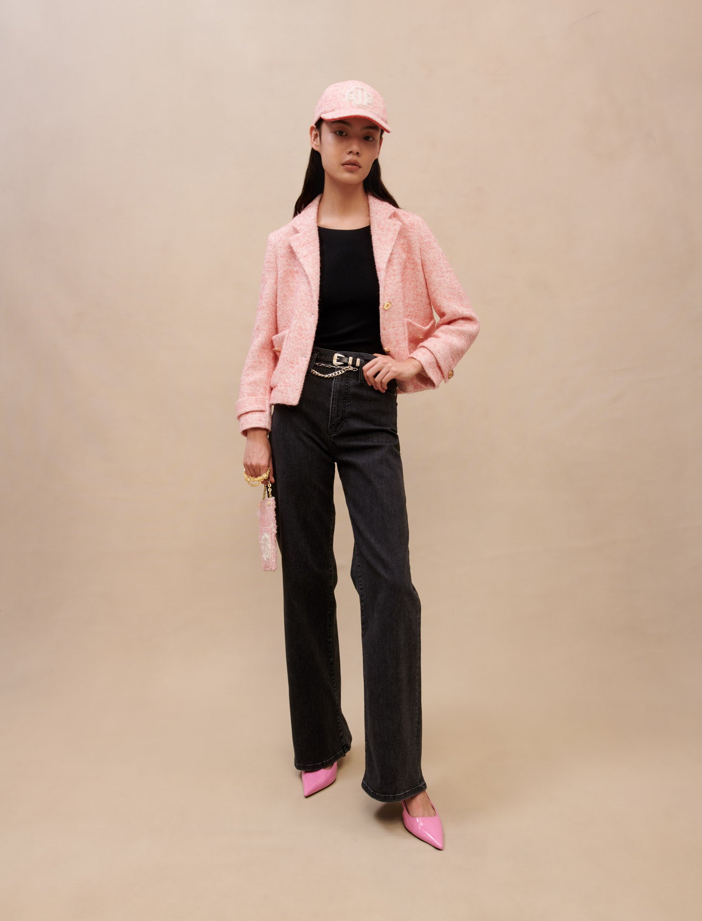 Chaqueta de traje rosa