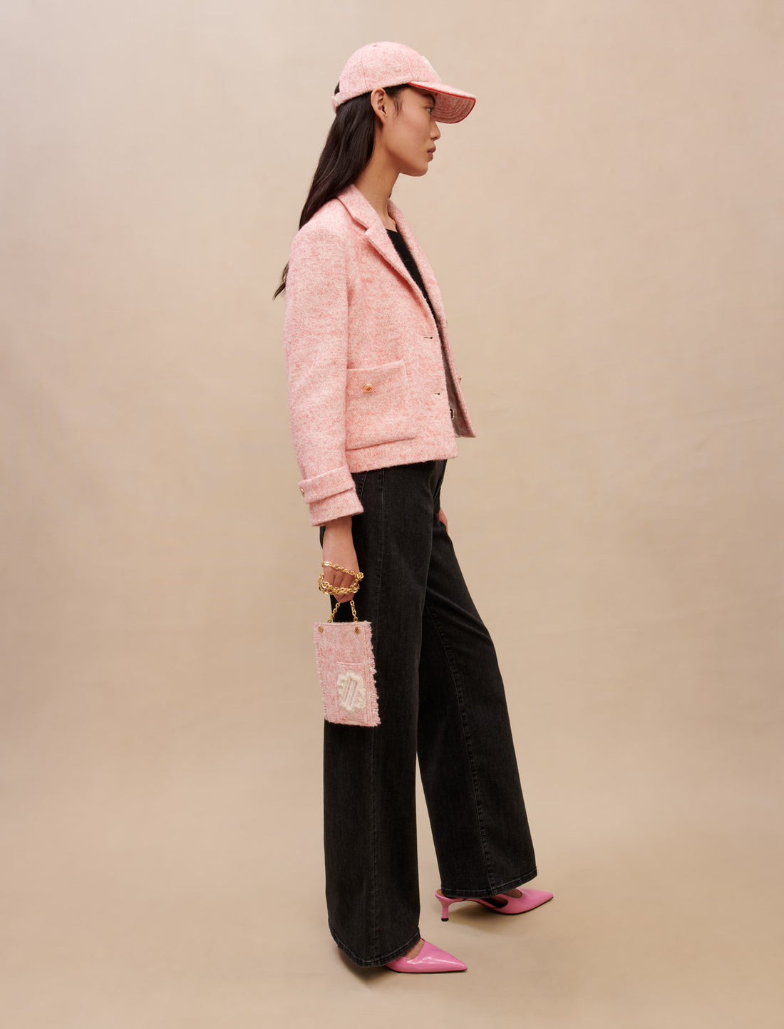 Chaqueta de traje rosa