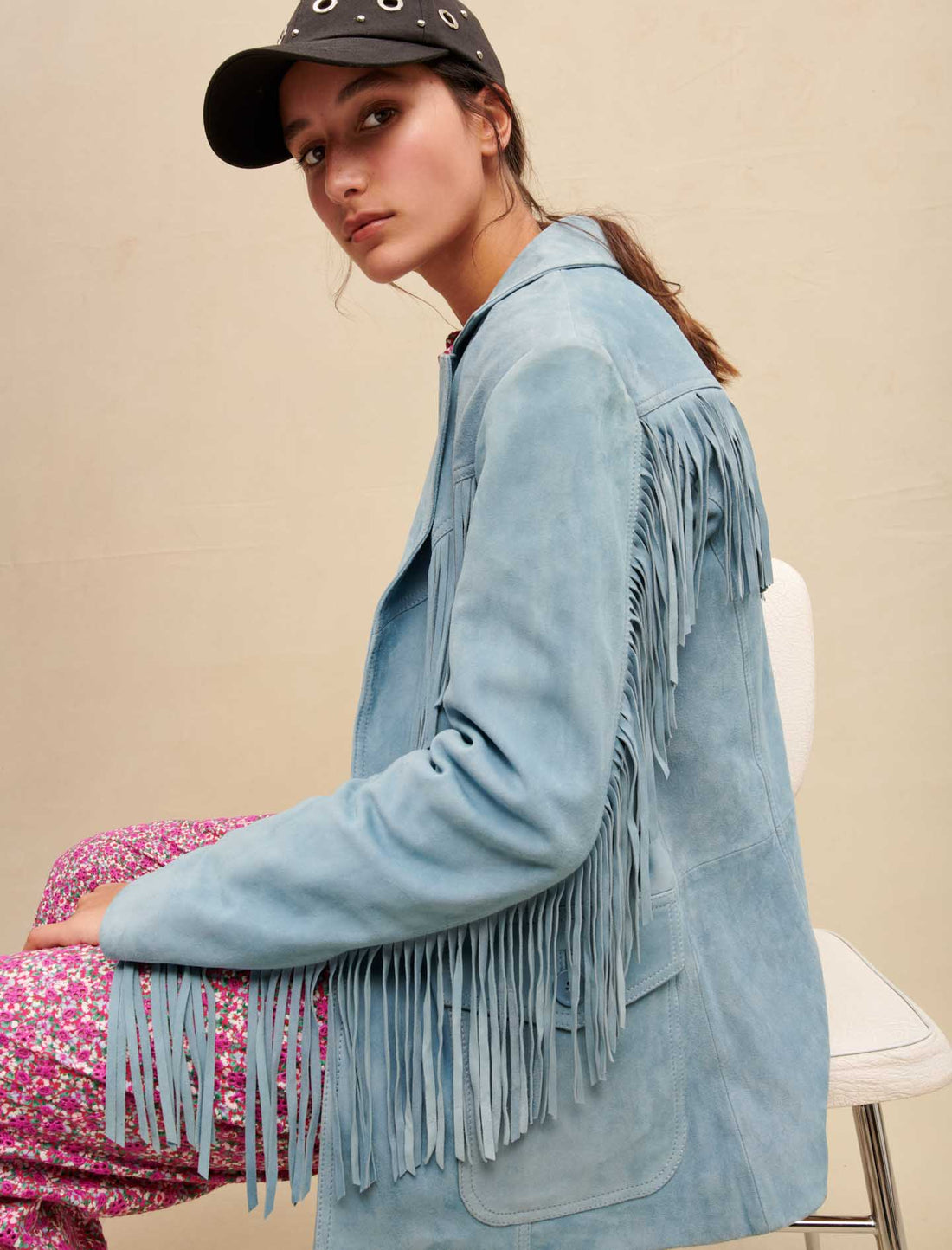 Chaqueta de ante con flecos